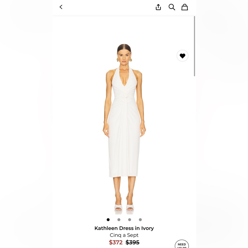 cinq a sept Ivory Halter Twist Midi Dress